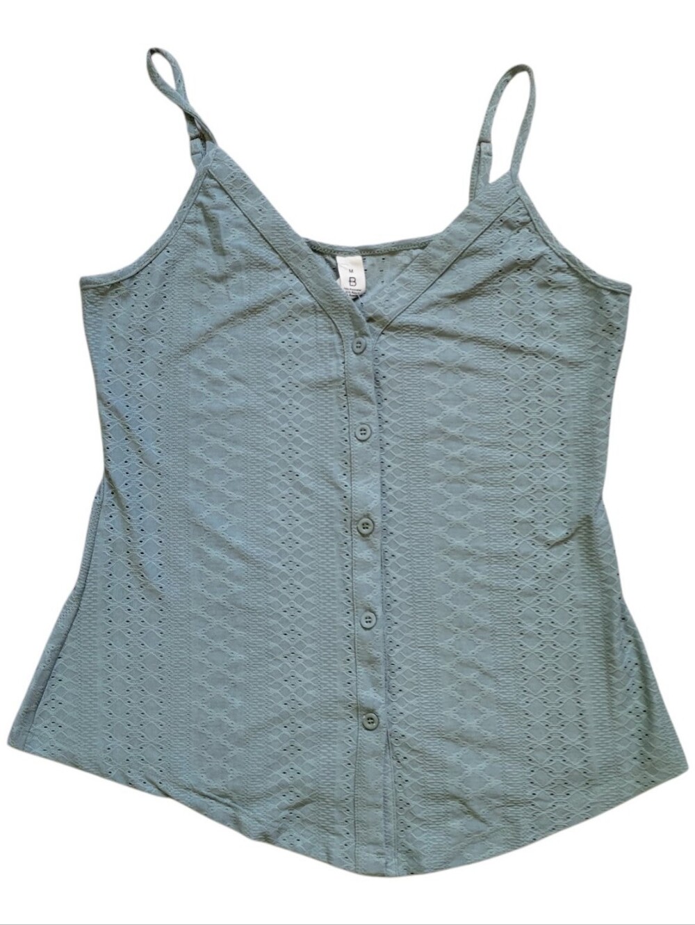 ❤️B2G1 New Blooming Jelly Sage Green Button Front Adjustable Strap Cami Tank M